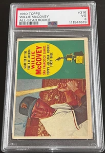 1960 TOPPS #316 WILLIE McCOVEY ROOKIE PSA 3 NEWLY GRADED - WE COMBINE SHIPPING - Picture 1 of 3