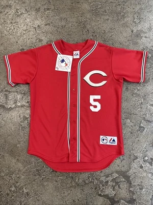 Deadstock VTG Majestic Cinncinati Reds Johnny Bench #5 Jersey XL Red Button USA - Image 1 of 4