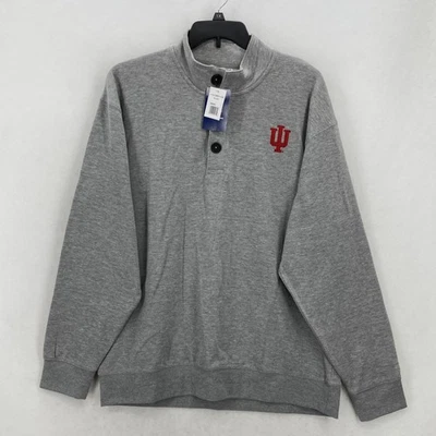 Camisa Indiana Hoosiers Para Hombres XL Gris NCAA Baloncesto Henley Abotonada Campeón Foto 1 de 4
