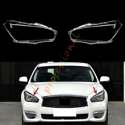 Cubierta de lente de faros laterales para Infiniti Q70 2016-2019 reemplazo + sellador Foto 1 de 4