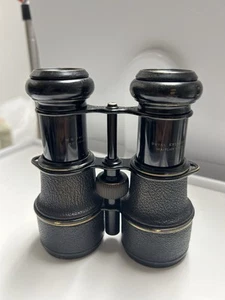 Antique Theater Opera Binoculars brass and leatherw/relief landscape XIX Century - Picture 1 of 2