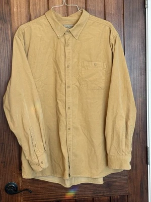 Pana ballena Scandia Woods para hombre XL abotonada exterior 100 % algodón amarillo/dorado Foto 1 de 4