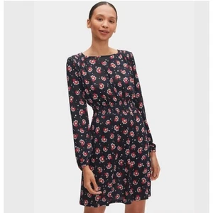 Kate Spade Navy Floral Seaside Blooms Long Sleeve Smocked Waist Dress Size M - Bild 1 von 7