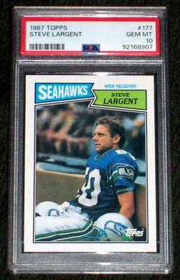 Steve Largent 1987 #177 Topps PSA 10 Seattle Seahawks Foto 1 de 3