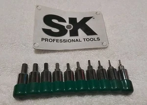 S-K 19731 10pc 1/4" DRIVE HEX SOCKET SET SAE WITH HOLDER USA 🇺🇸 - Picture 1 of 14