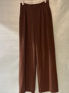 Abercrombie & Fitch Damen Hose Sloane Fit Wide Leg Trouser Braun Größe M - Bild 1 von 4