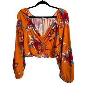 Rebdolls l Bluse neu ohne Etikett Blumenmuster orange 2X - Bild 1 von 6