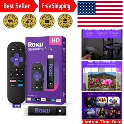 Roku Streaming Stick HD 2025 — HD Streaming Device for TV with Roku Voice Rem... - Image 1 of 4