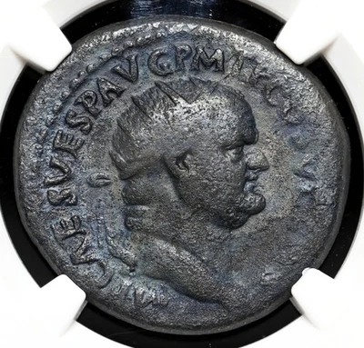 ROMAN EMPIRE. Vespasian. AD 69-79. Æ Dupondius, NGC Fine - Image 1 of 4