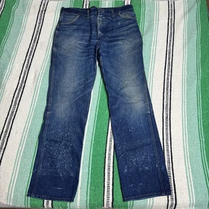 Vintage 50s 60s Wrangler Denim Jeans high waist 13MWZG size 35x30 Ideal Zipper - Picture 1 of 4