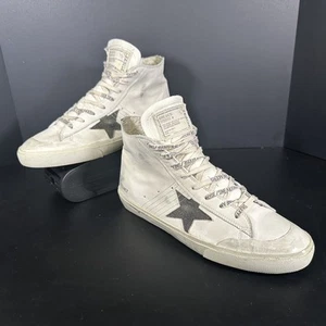 Golden Goose Francy PENSTAR White Nappa Leather w Black Suede Star Mens 11 US - Picture 1 of 12