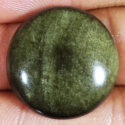 Cabujón de obsidiana dorada natural de 37,25 quilates 25,00 x 7 mm piedras preciosas de forma redonda P56 Foto 1 de 4