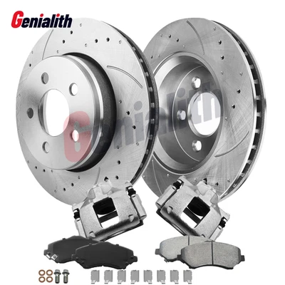 Disc Brake Rotors & Pads + Calipers for Dodge Nitro Jeep Liberty 2008-2012 Front - Image 1 of 4