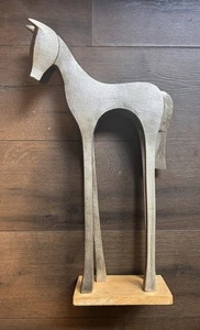 "Estatua de caballo de aluminio Trotter diseño cian 20""x 12""" - Imagen 1 de 2