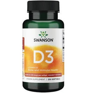 Swanson Vitamin D3 5000IU 250 Softgels - Picture 1 of 1