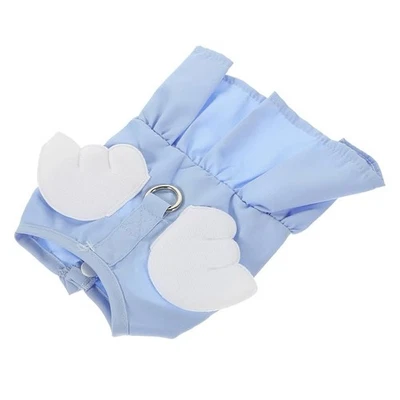 Dog Dress for Small Dogs With Leash Clip / Light Blue With Wings /New in package - Image 1 of 4