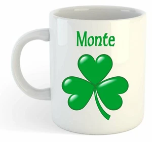 Monte - Kleeblatt Personalisiert Name Becher - Irisch st Patricks Geschenk - Bild 1 von 1