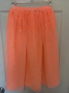 Girls Cat & Jack Tulle Midi Skirt with Sequins Peach Mixie Size S 6 6x NEW - Picture 1 of 4