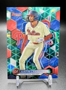 2023 Bowman's Best JUSTIN CRAWFORD Top Prospects rifrattore lava acqua / 199 #TP-25 - Foto 1 di 3