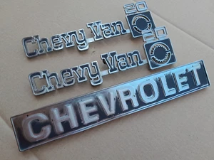 71-84 Chevrolet G-Series CHEVY VAN 20 Emblem Badge KIT (FENDERS and BARN DOOR) - Picture 1 of 5