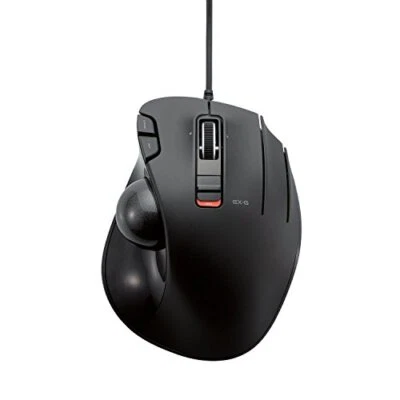 Elecom Wired Mouse trackball 6 button black M-XT3URBK From Japan - Image 1 of 4