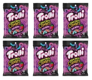 Trolli - Sour Brite Crawlers, Very Berry Gummi, Candy, 5 oz, 6 Pk, EXP 08/25 - Picture 1 of 1