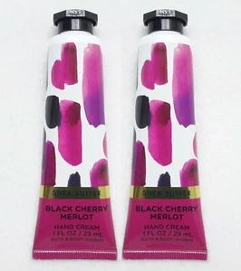 2 Bath & Body Works BLACK CHERRY MERLOT Shea Butter Hand Cream Travel Mini 1 oz - Picture 1 of 2