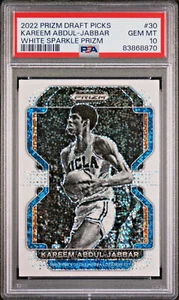 2022 Panini Prizm Draft Picks KAREEM ABDUL JABBAR White Sparkle Prizm PSA 10 - Picture 1 of 2