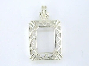 Elegante colgante de plata esterlina 14 x 10 esmeralda elegante - Imagen 1 de 2