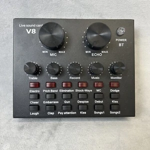 Live V8 The Sound Card Nero Record Monitor Microfono Condensatore Dinamico - Foto 1 di 8