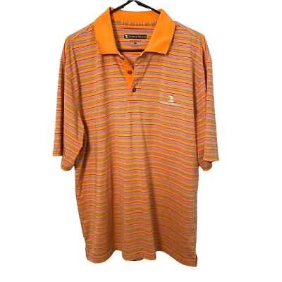 Pebble Beach Golf Shirt Mens Size Large Polo Striped with Embroidered Logo L - Image 1 of 4