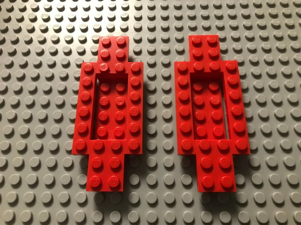 LEGO Autogrundplatte 2 Stück 30029 rot 10x4 Technic Baustelle Chassie Stadt City - Bild 1 von 1