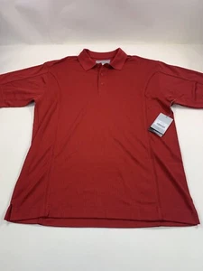 Cutter & Buck Shirt Mens Large Red Polo Striped Short Sleeve Golf NWT - Picture 1 of 12