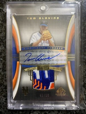 2004 SP Game Used Met’s Logo Patch Significant Numbers #/50 Tom Glavine Auto HOF - Image 1 of 2