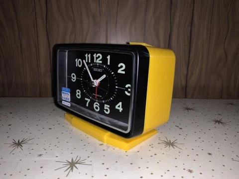 SEIKO ALARM CLOCK VINTAGE STOCK TP314Y JAPAN Mid century Space age 1970s Cover