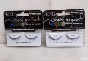 2 - Color Impact False Lashes Enhances Brown Eyes #110 Blue - Picture 1 of 4
