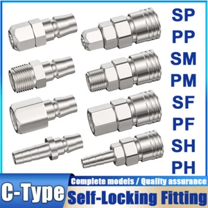 Pneumatic C Type Self-Locking Fitting Quick Release Connector For Air Compressor - Picture 1 of 44