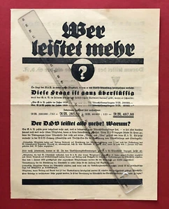 Flugblatt DSV Wer leistet mehr ? von 1929 ( F20151 - Bild 1 von 2