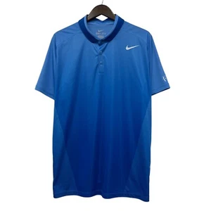 Nike RF Roger Federer Para hombres Tenis Polo Azul Lunares Dri Fit Nuevo Sin Etiquetas Talla XXL - Imagen 1 de 9