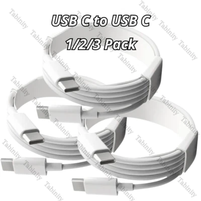 USB-C to USB-C Cable PD Fast Charger Charging Type C Cord For Samsung Macbook LG - Image 1 of 4