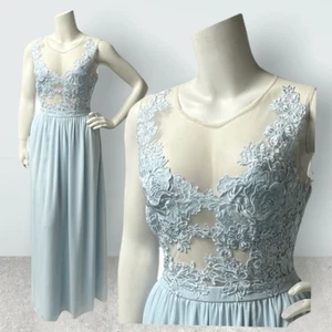 Maniju Light Blue Lace & Mesh Top Prom Formal Gown Sz 3X NWOT - Picture 1 of 10