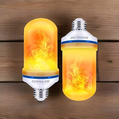 2 LED Flame Light Bulbs, 4 Modes Flickering Light Bulbs, E26 Base Fire Flame  - Image 1 of 3