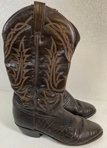 Tony Lama Men’s Brown Leather Cowboy Boots Size 8 Style VM2964 - Picture 1 of 7