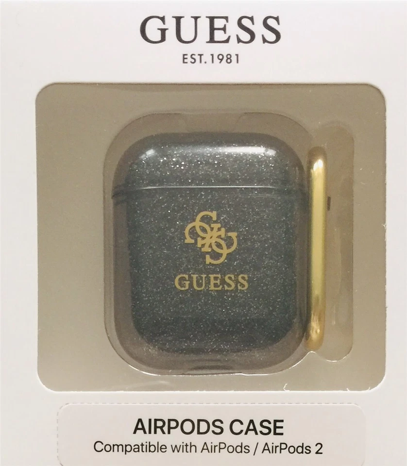 Guess AirPods Case Brillantini Nero Raccolta per AirPods Cover di Copertura - Immagine 1 di 1