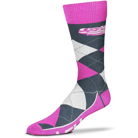 LSU Tigers Pink Melange Gray Argyle Lineup Crew Socks Cover
