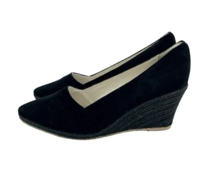 Atelier Mercadal Грета на танкетке Espadrilles черная замша кожаные туфли размер 41 ЕС новый в коробке - Изображение 1 из 4