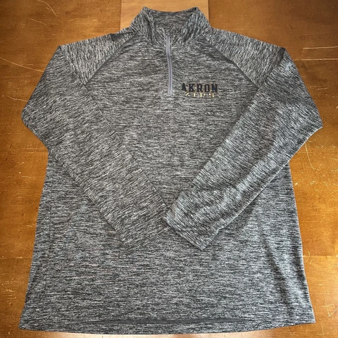 Akron Zips Shirt Men Large Gray 1/4 Zip Pullover Long Sleeve Under Armour Cover