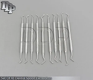 10 Dental Löffel Bagger restaurative Komposit Hohlraum Küretten Klingen, PR-106 - Bild 1 von 3