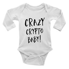 Crazy Crypto Baby Long Sleeve Baby Grow Kamizelka Bodysuit Chłopcy Dziewczyny