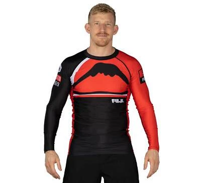 Fuji Mount MMA BJJ Jiu-Jitsu LongSleeve Long Sleeve LS Rashguard - Red - Image 1 of 4
